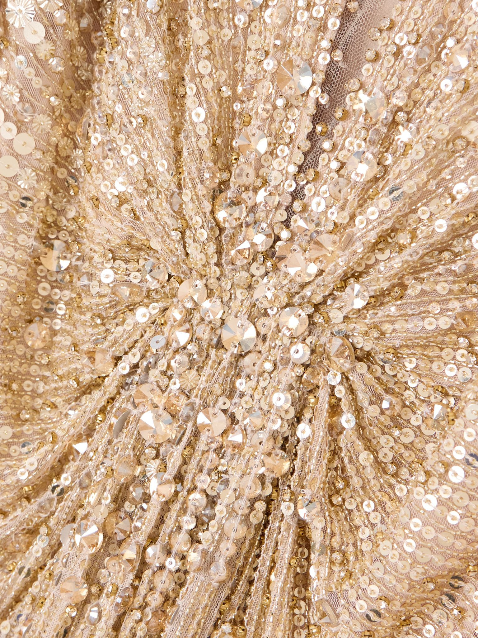 Zenith cape-effect embellished sequined chiffon gown Gold - 4