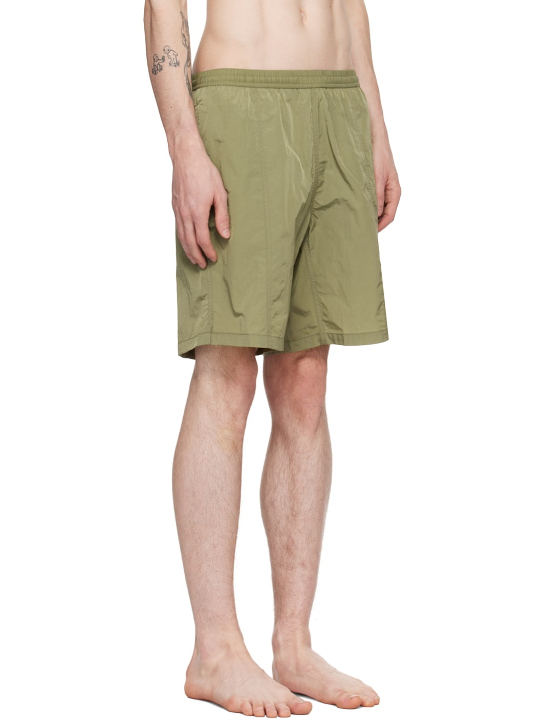 Khaki Drawstring Swim Shorts - 2