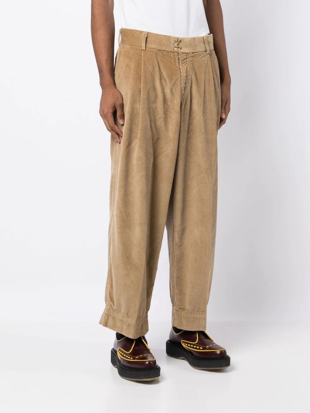 wide-leg corduroy trousers - 3