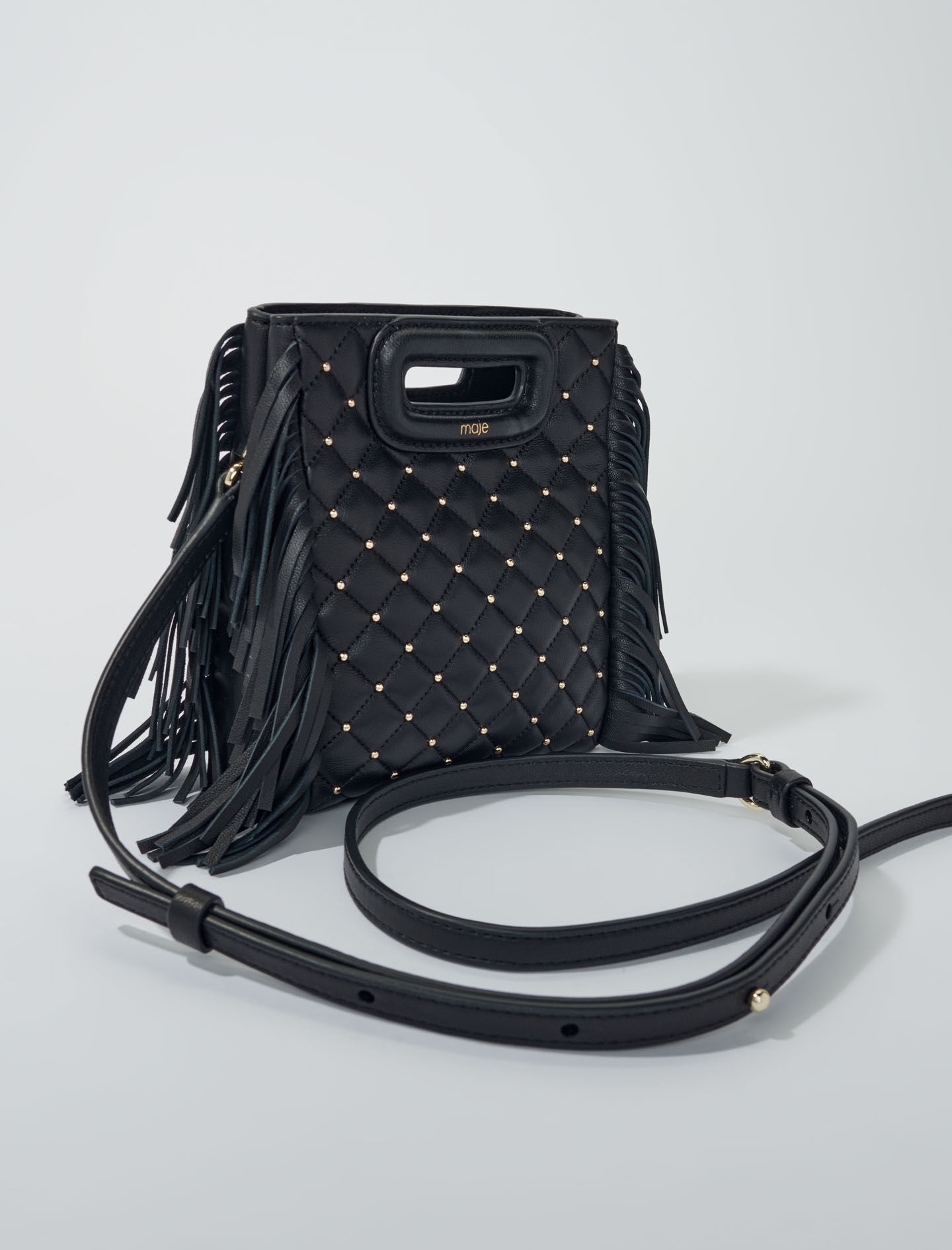 Studded M quilted leather mini bag - 2