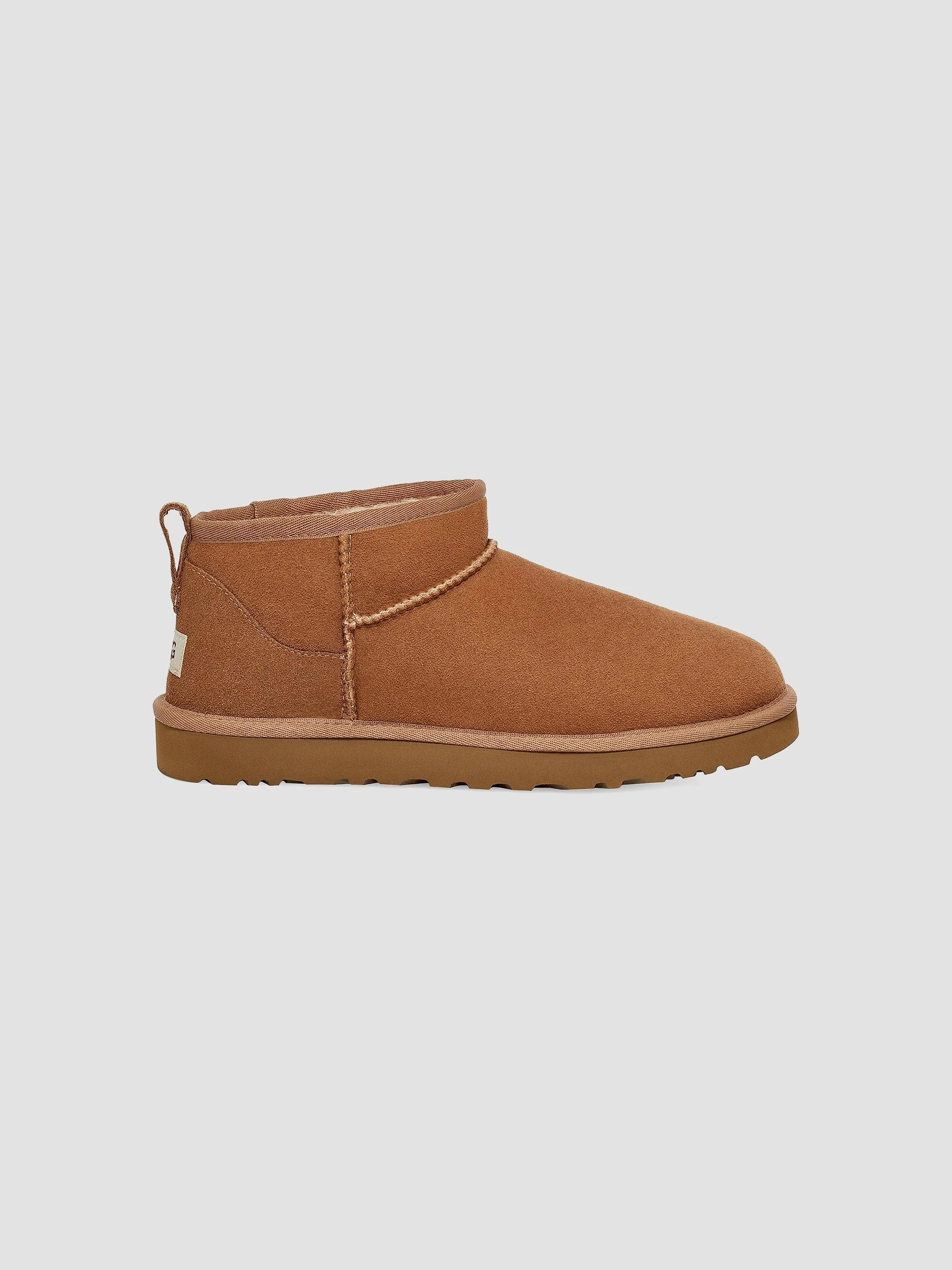 Unisex Classic Ultra Mini Sheepskin Ankle Boots - Chestnut - 1