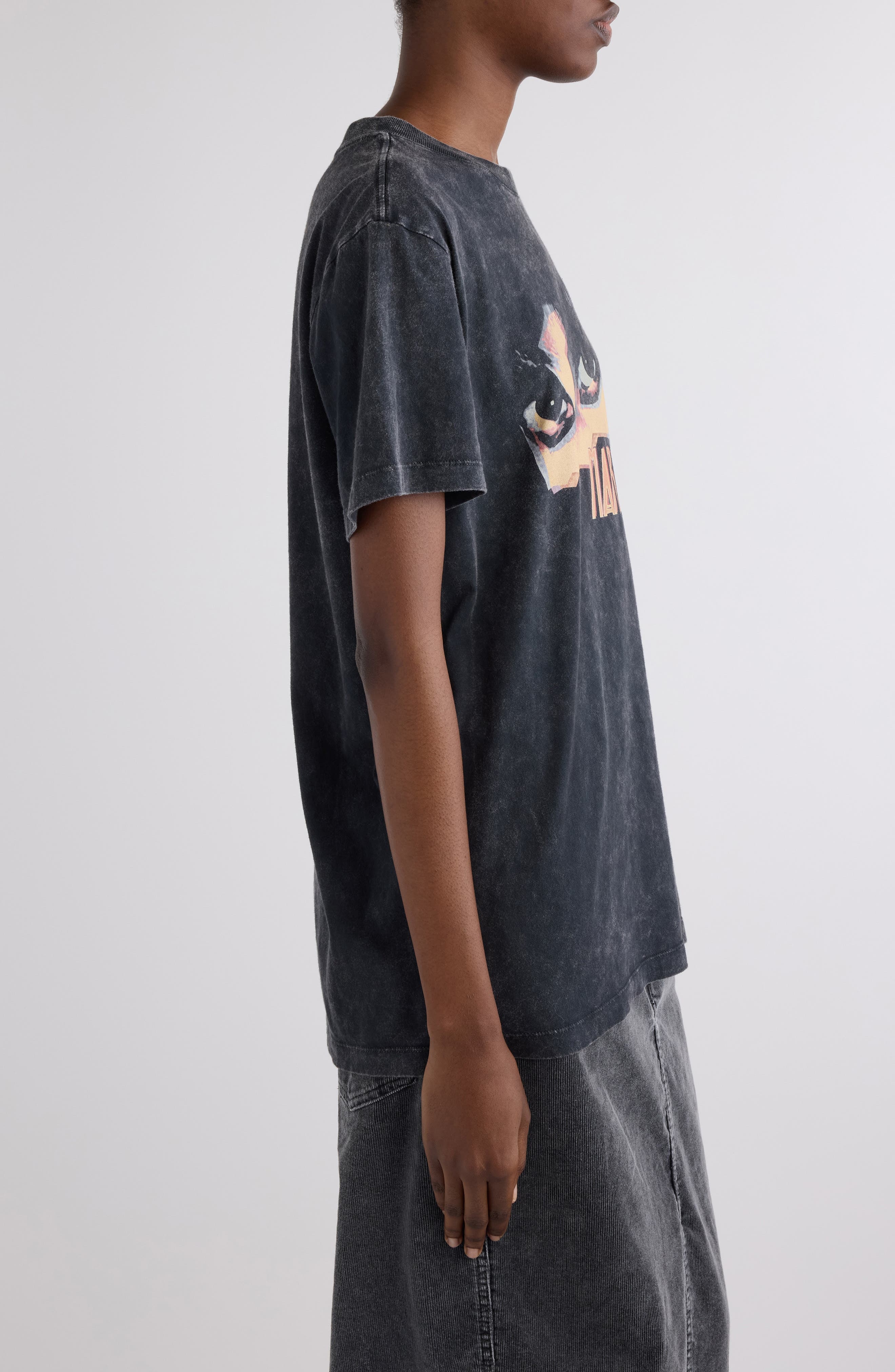 Isabel Marant Étoile Zoeline Cotton Graphic T-Shirt in Faded Black at Nordstrom - 4