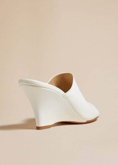 KHAITE The Marion Wedge Sandal in Crinkled White Leather outlook