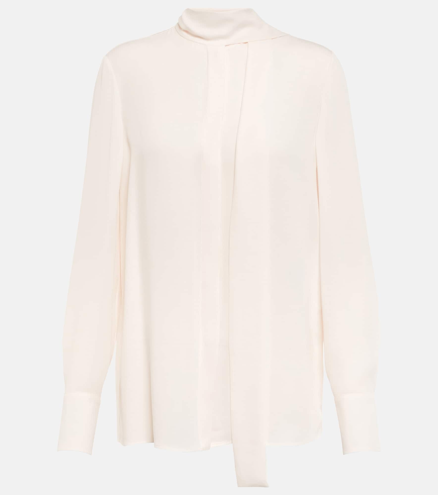 Tie-neck silk blouse - 1