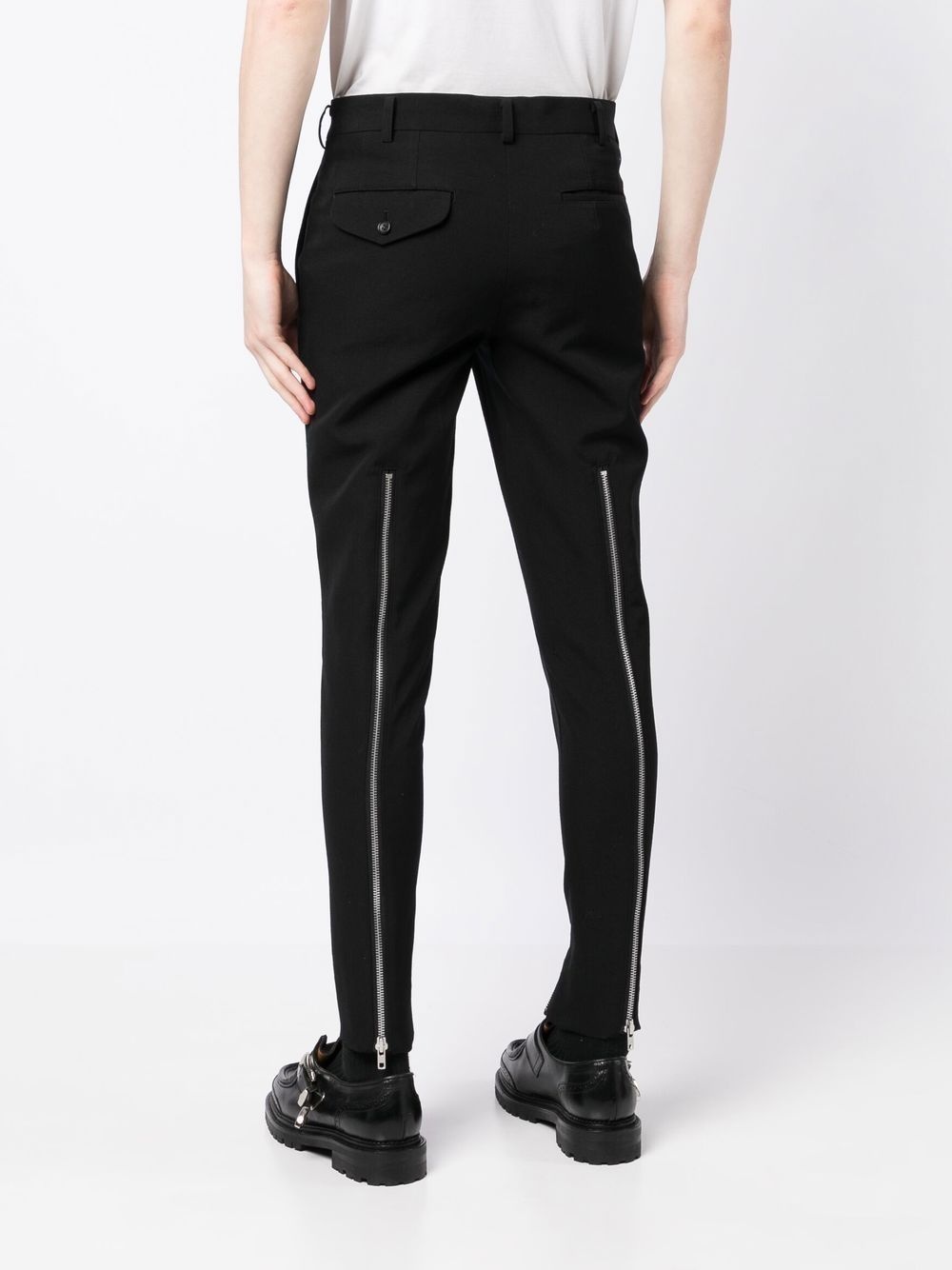 zip-detail skinny trousers - 4