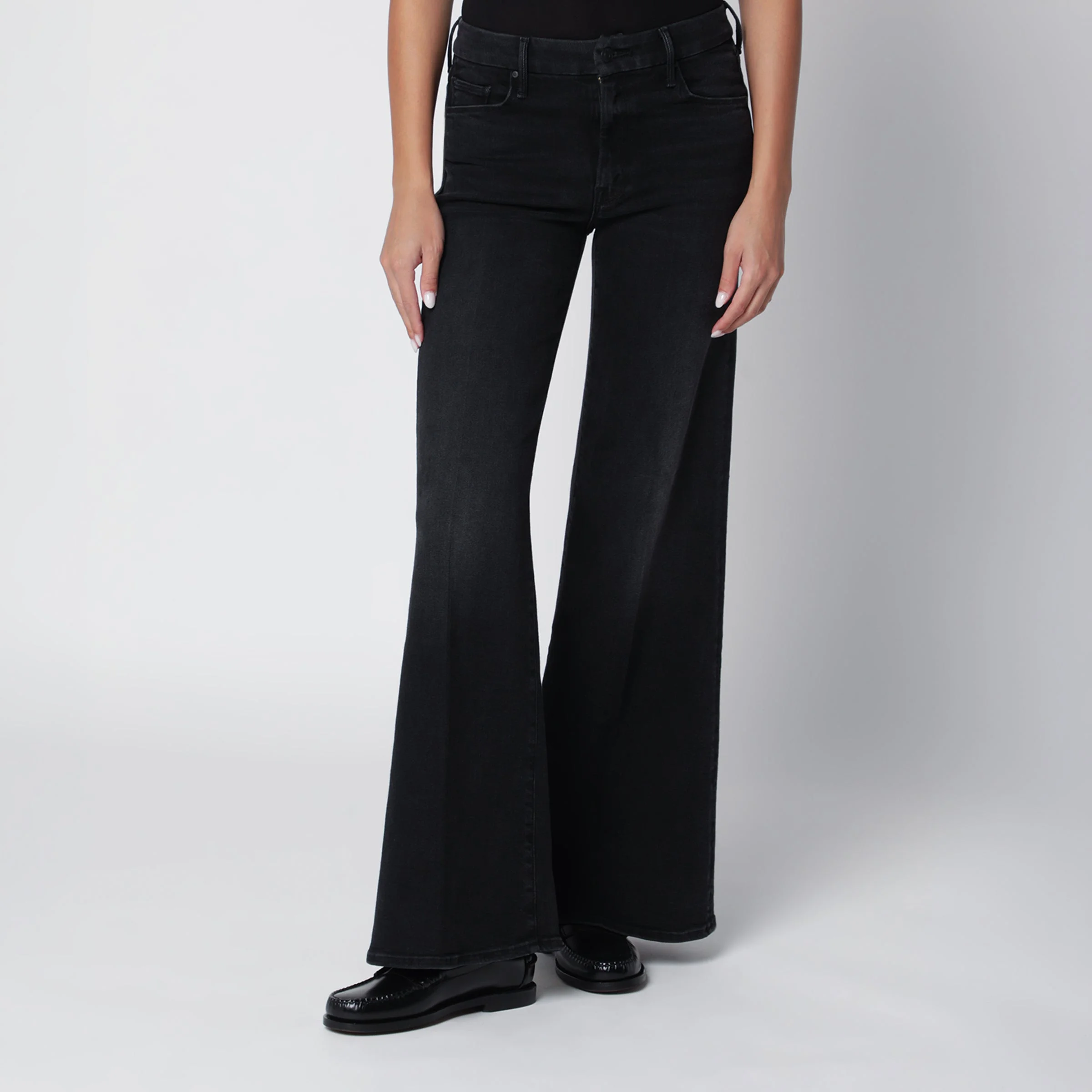 Black flared Spiked Hair jeans - 1