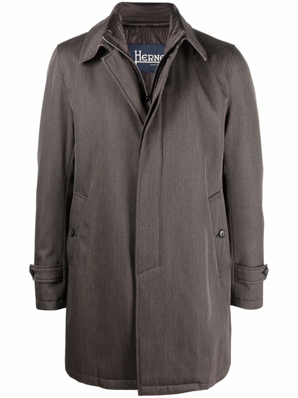 classic collar wool coat - 1