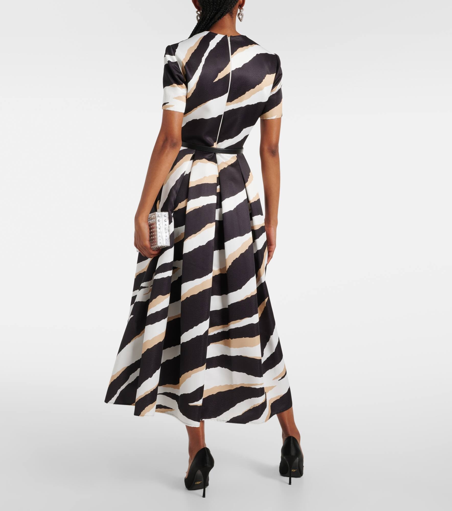 Printed silk-blend midi dress - 3