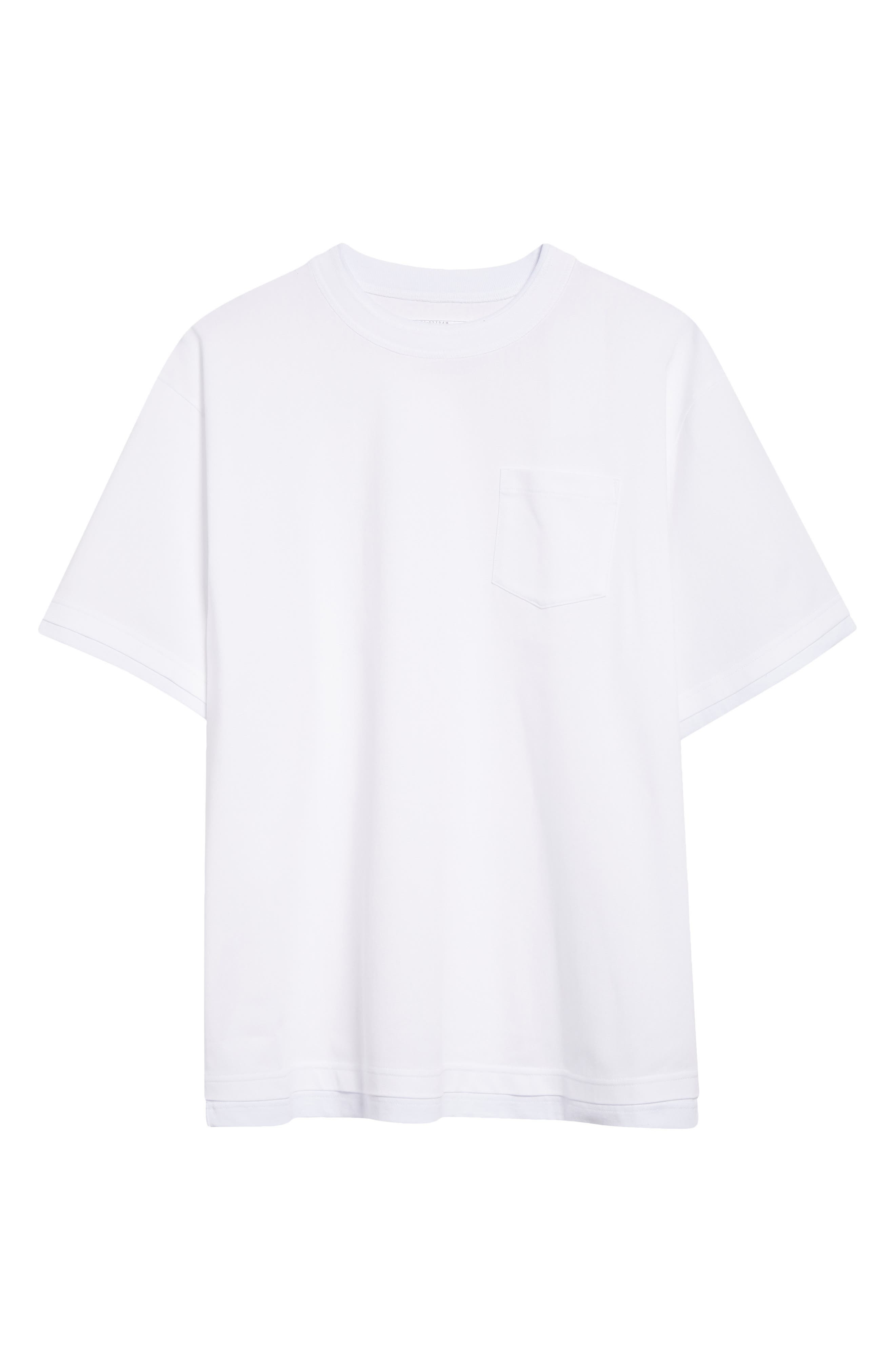 Sacai Layered Cotton Jersey Pocket T-Shirt in White at Nordstrom - 5