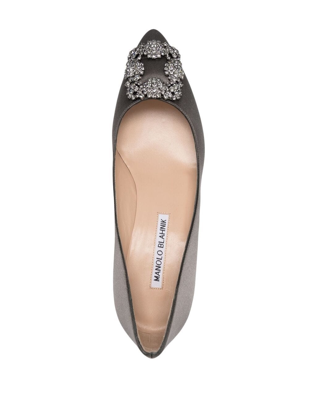 Hangisi crystal-buckle leather pumps - 4