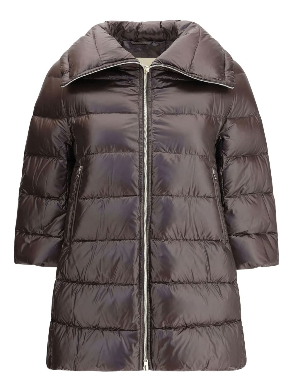 quilted high-collar coat - 1