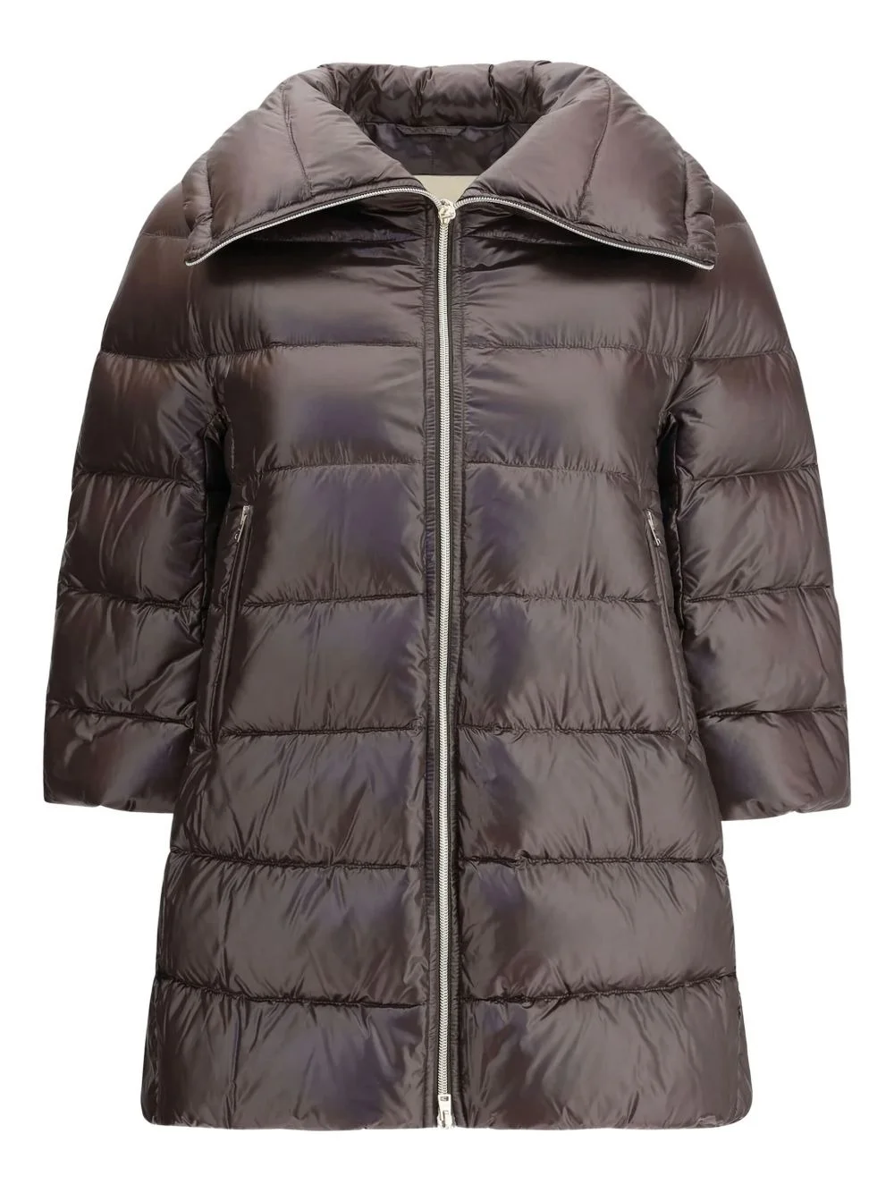 quilted high-collar coat - 1