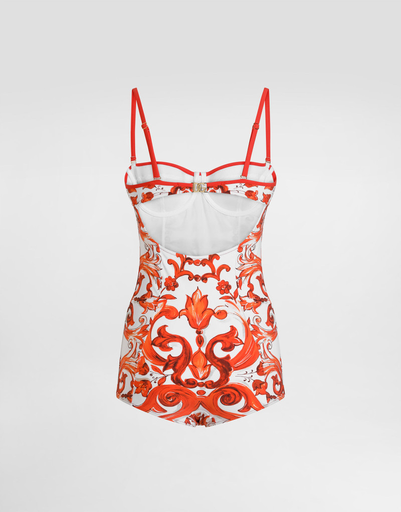 Dolce & Gabbana Majolica-print one-piece swimsuit outlook