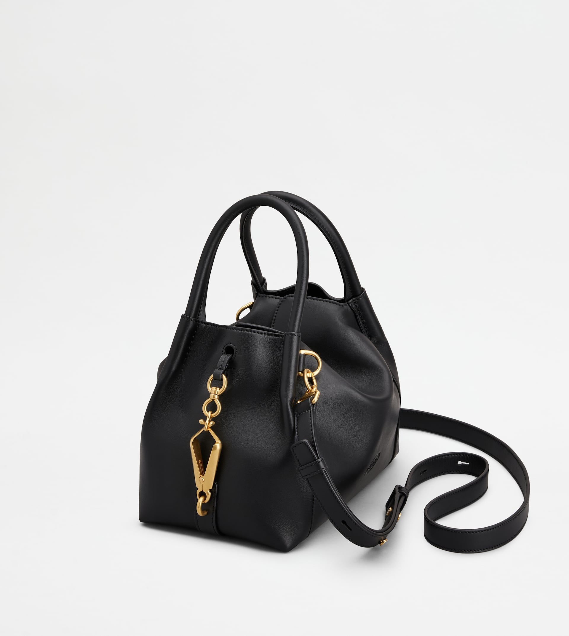 SATCHEL IN LEATHER MINI - BLACK - 5