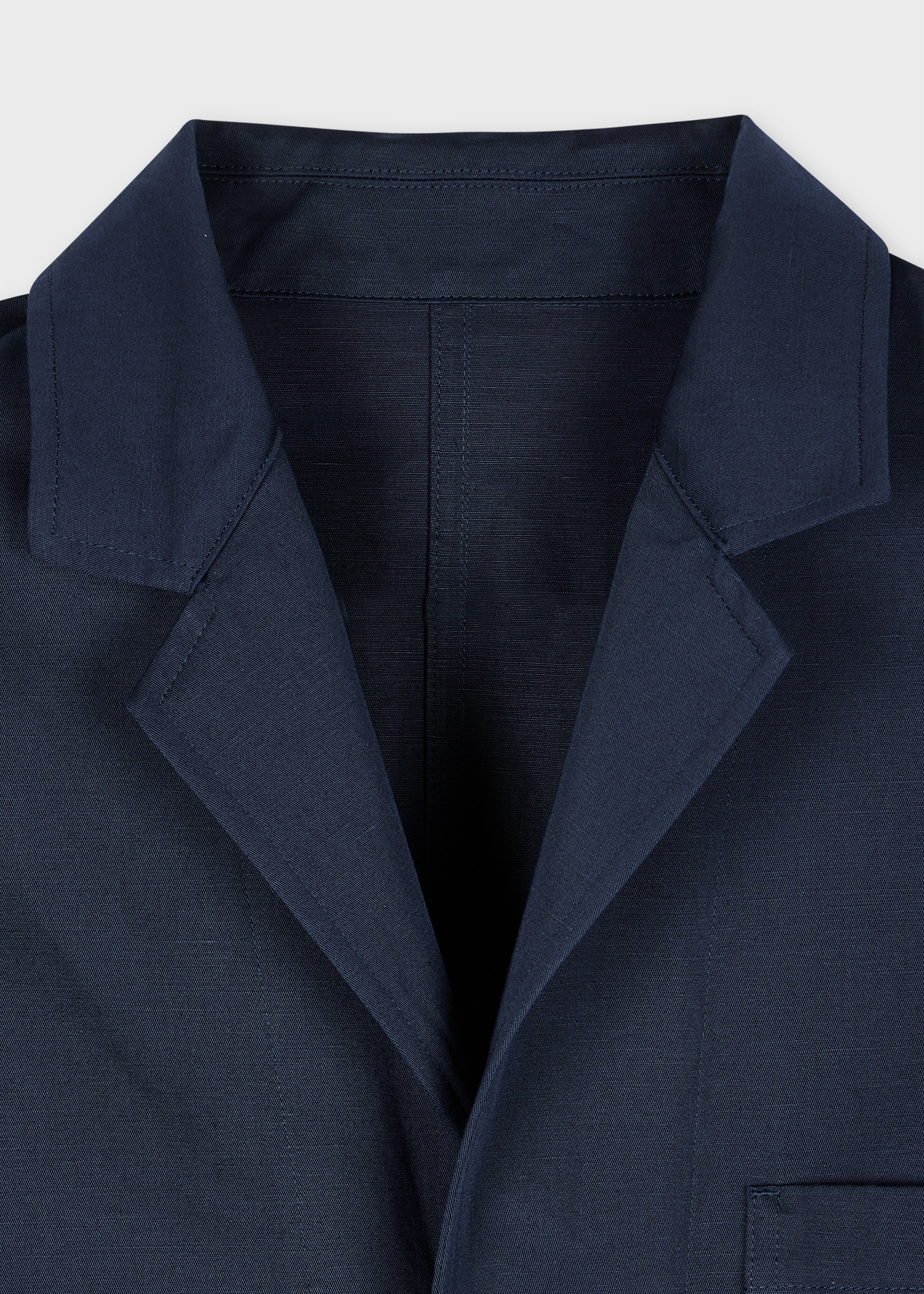 Navy Cotton-Linen Twill Work Jacket - 2
