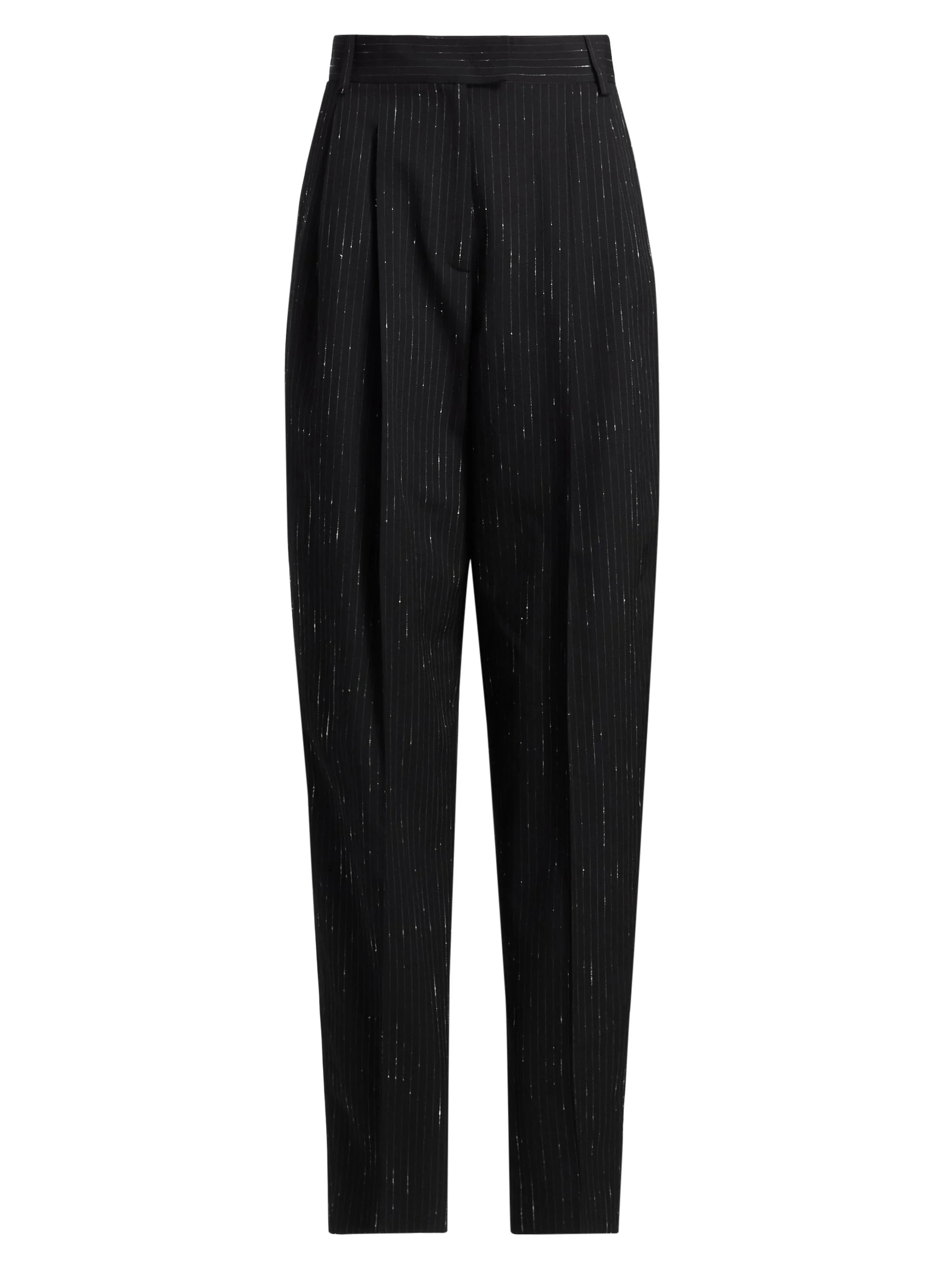 Women's Dru Pinstriped Virgin Wool-Blend Tapered Pants - Black White - 1