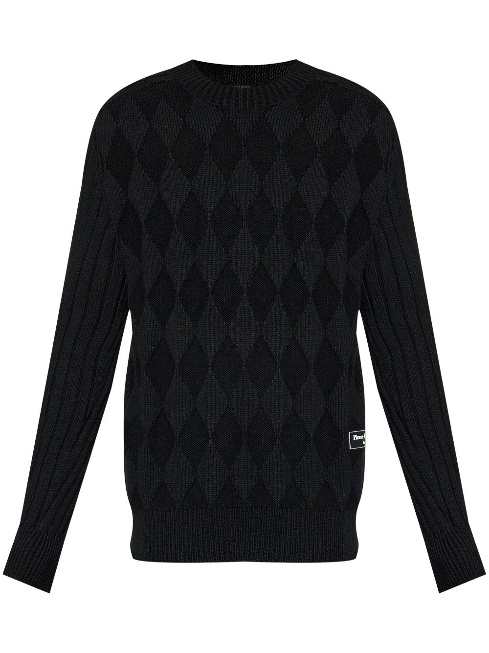 logo-patch wool jumper - 1