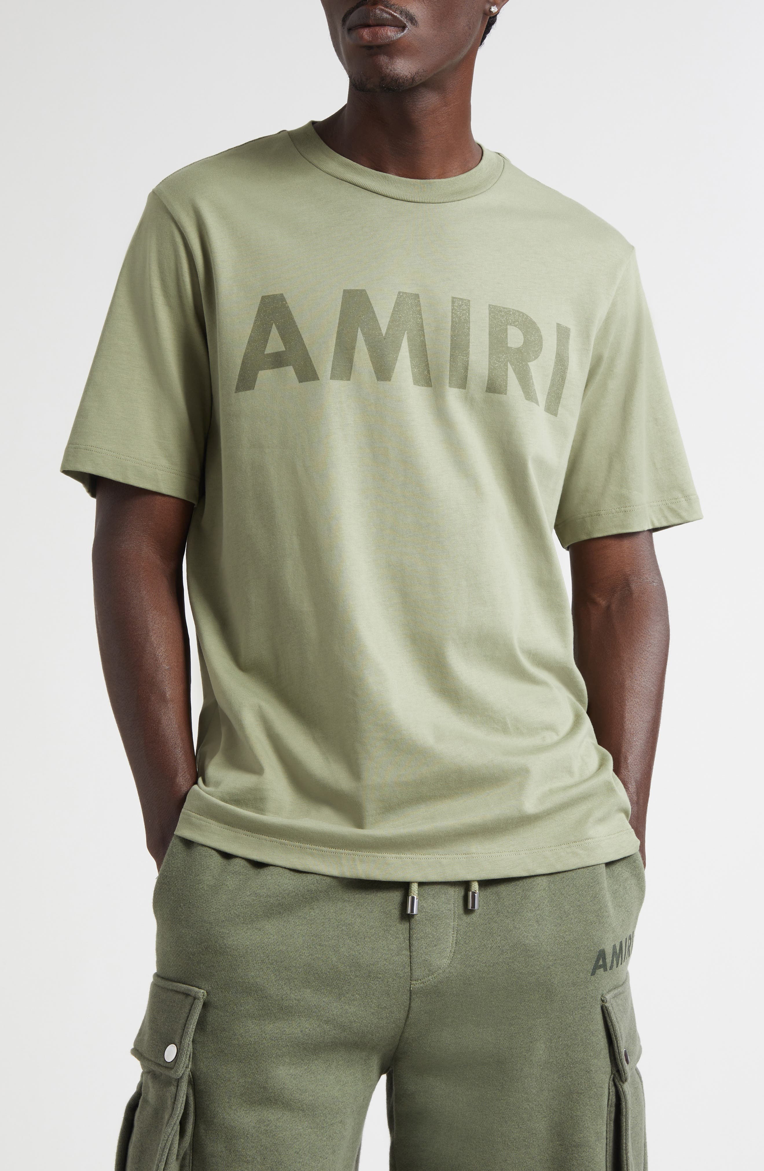 AMIRI Stencil Logo Graphic T-Shirt in Olive at Nordstrom - 1