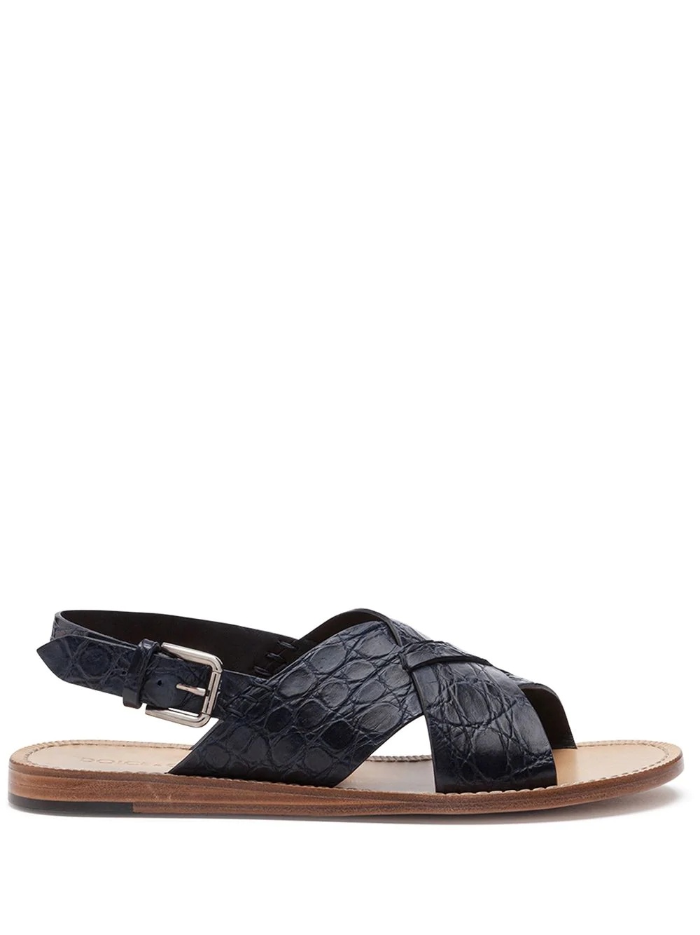 crocodile effect interwoven sandals - 1