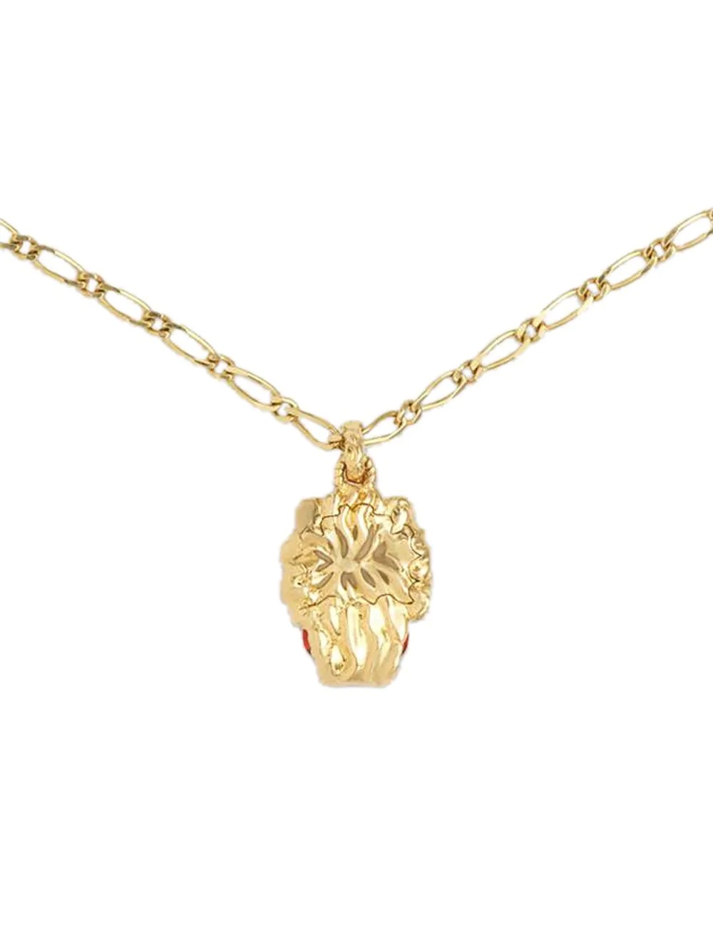 18kt yellow gold lion head necklace - 3