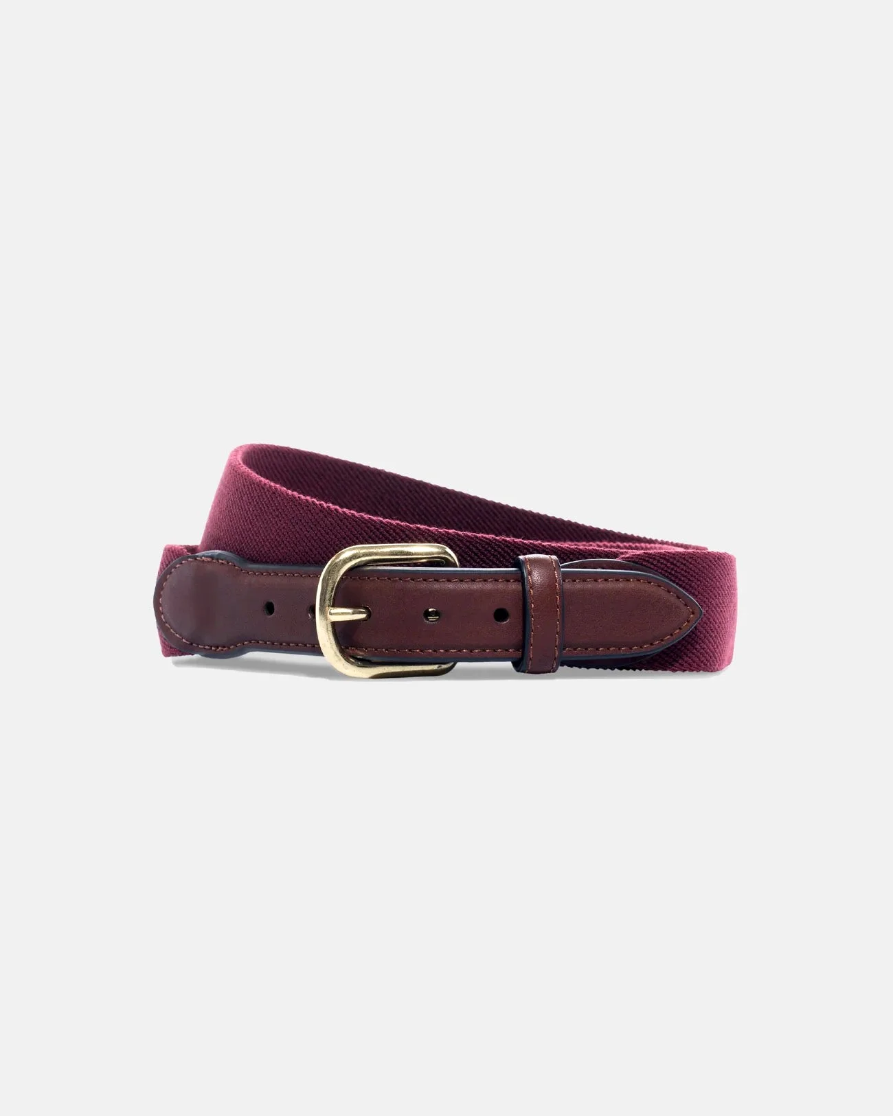 MADE-IN-USA BURGUNDY BELGIAN STRETCH SURCINGLE BELT - 1