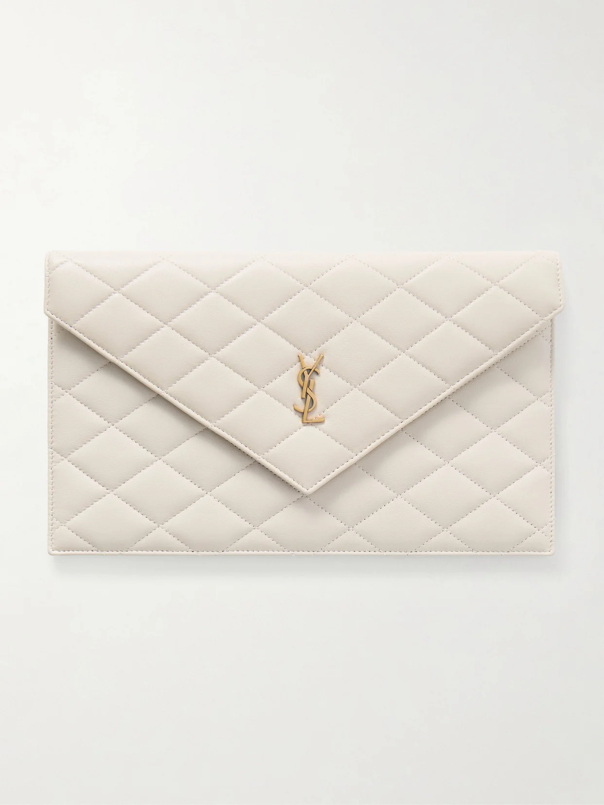 Matelassé Leather Clutch - 1