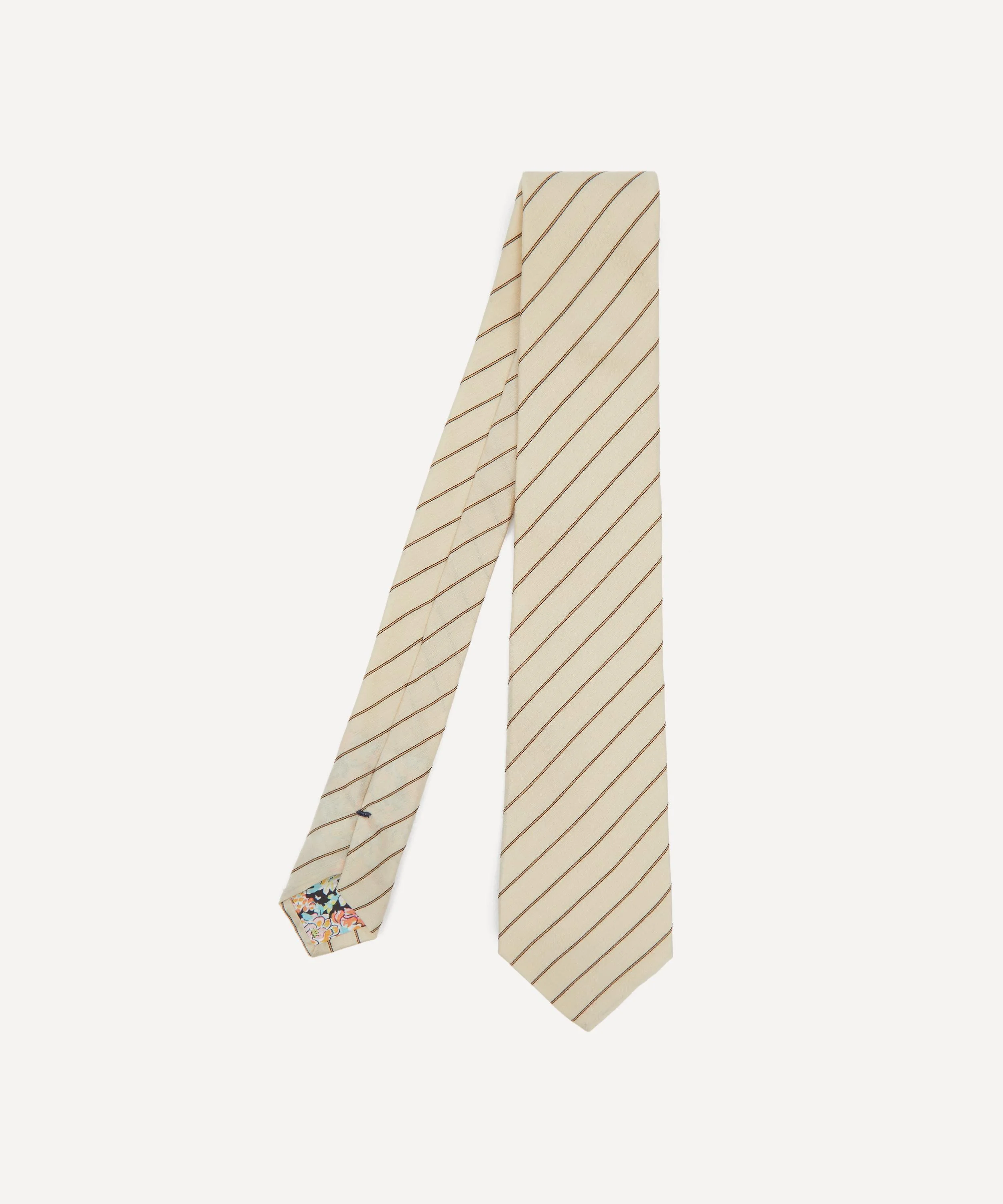 Ecru and Blue Shirting Stripe Tie - 1