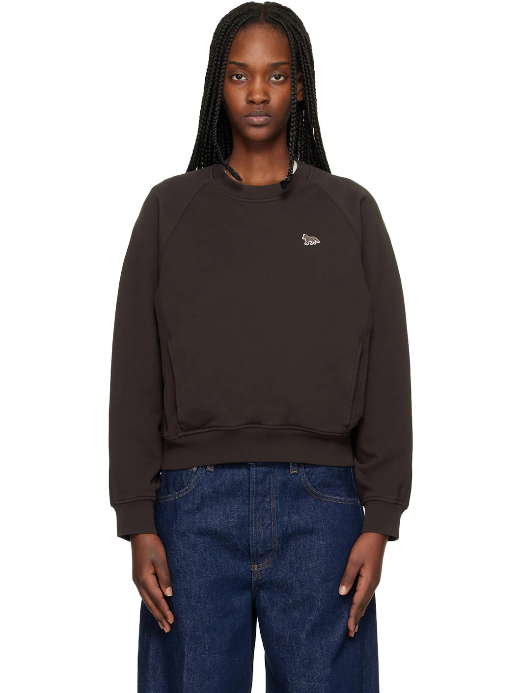 Brown Baby Fox Open Pocket Sweatshirt - 1