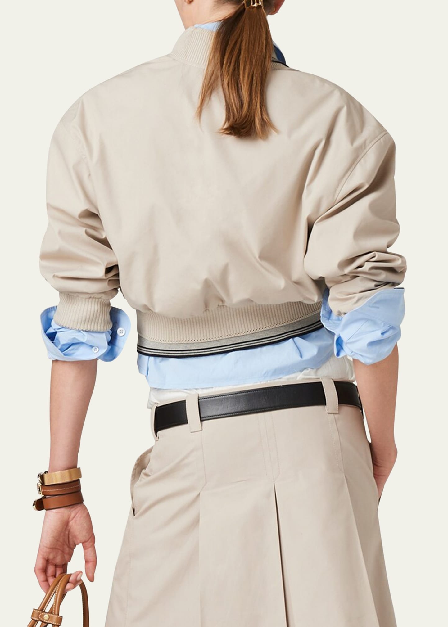 Long-Sleeve Crop Zip Bomber Jacket - 3