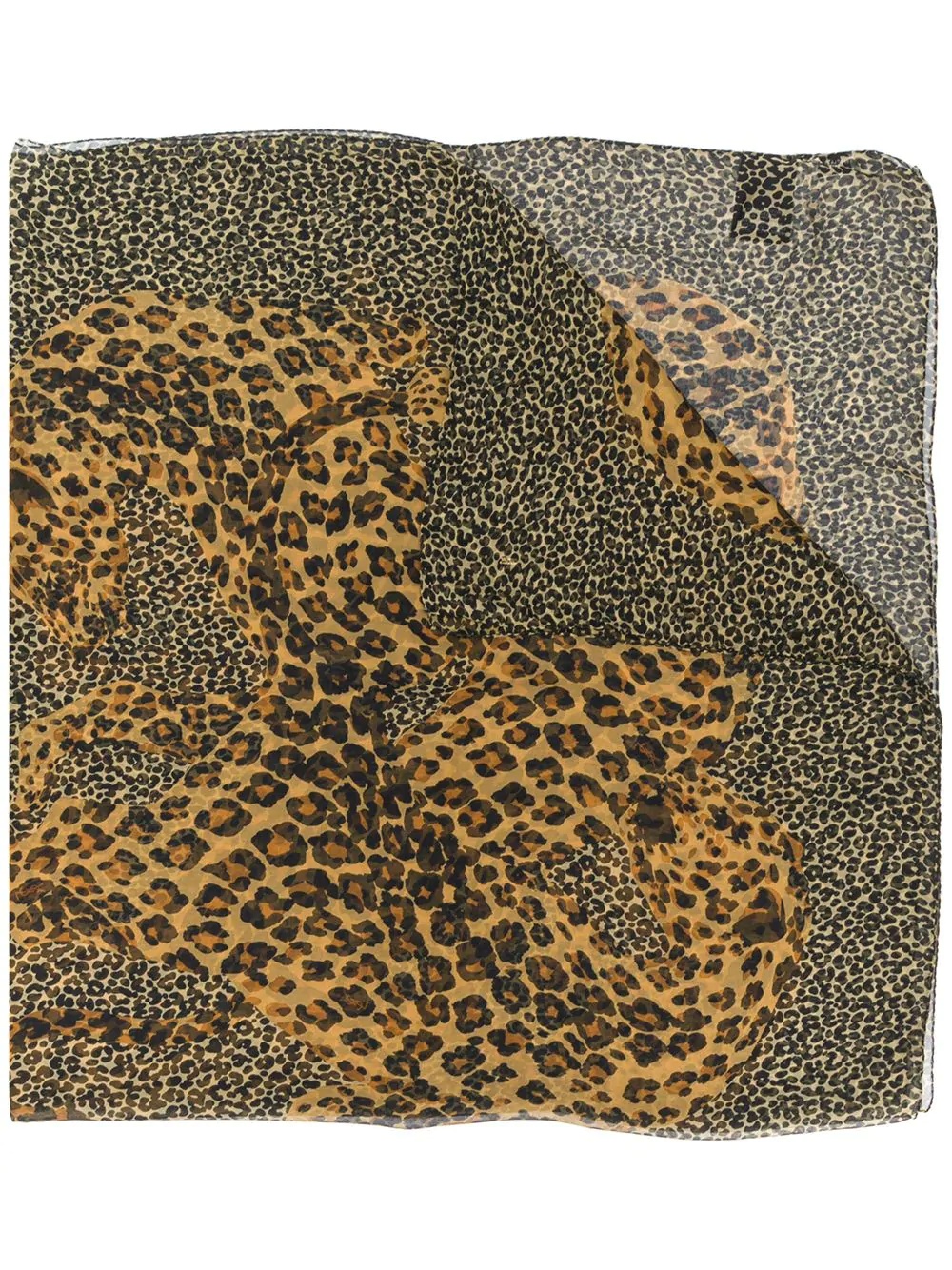 leopard-print scarf - 1