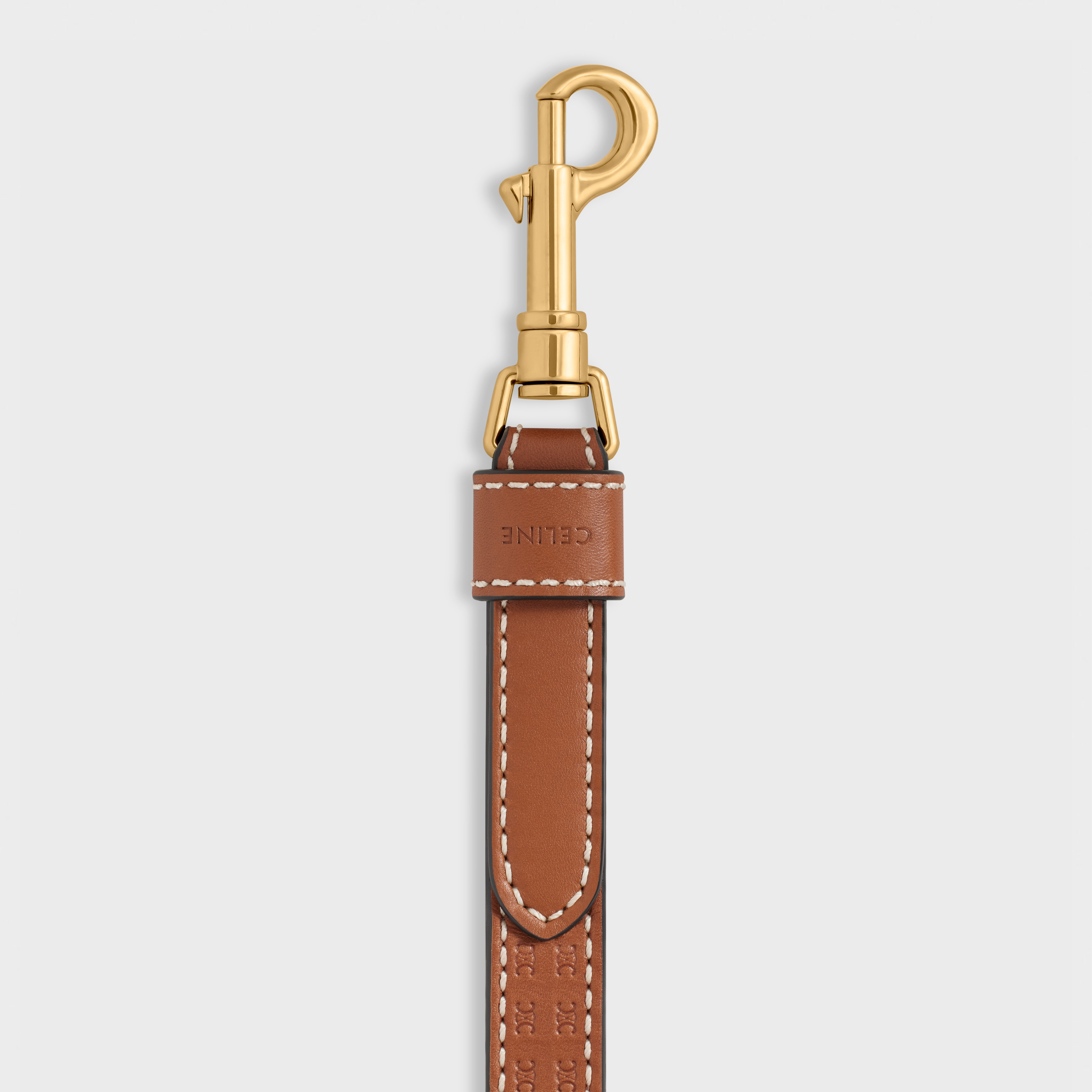 Thin dog leash in natural calfskin with Triomphe embossed - 3