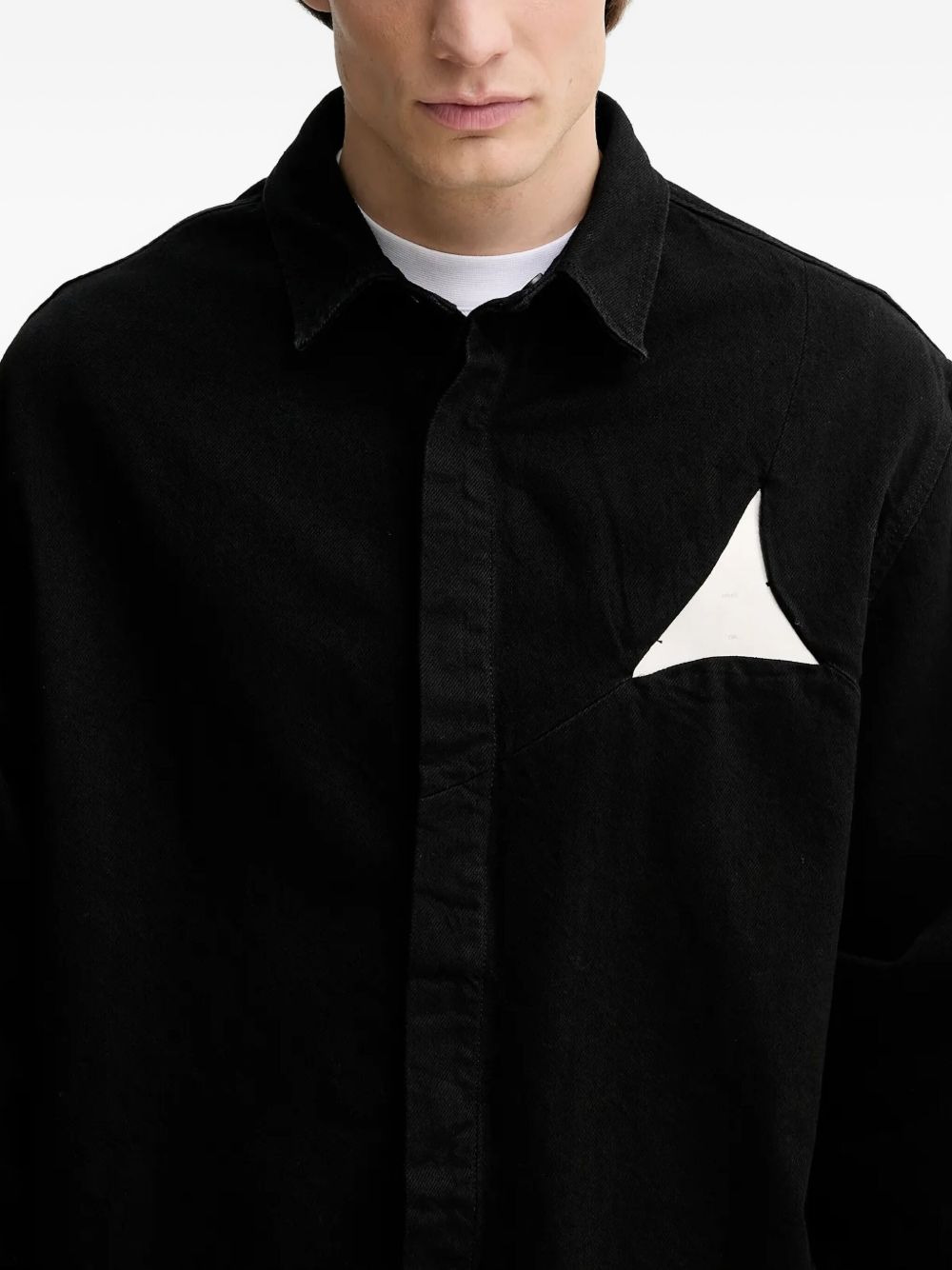 triangle-detail shirt jacket - 5