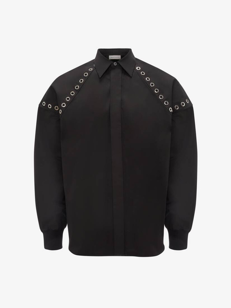 Men's Eyelets Shirt in White 1