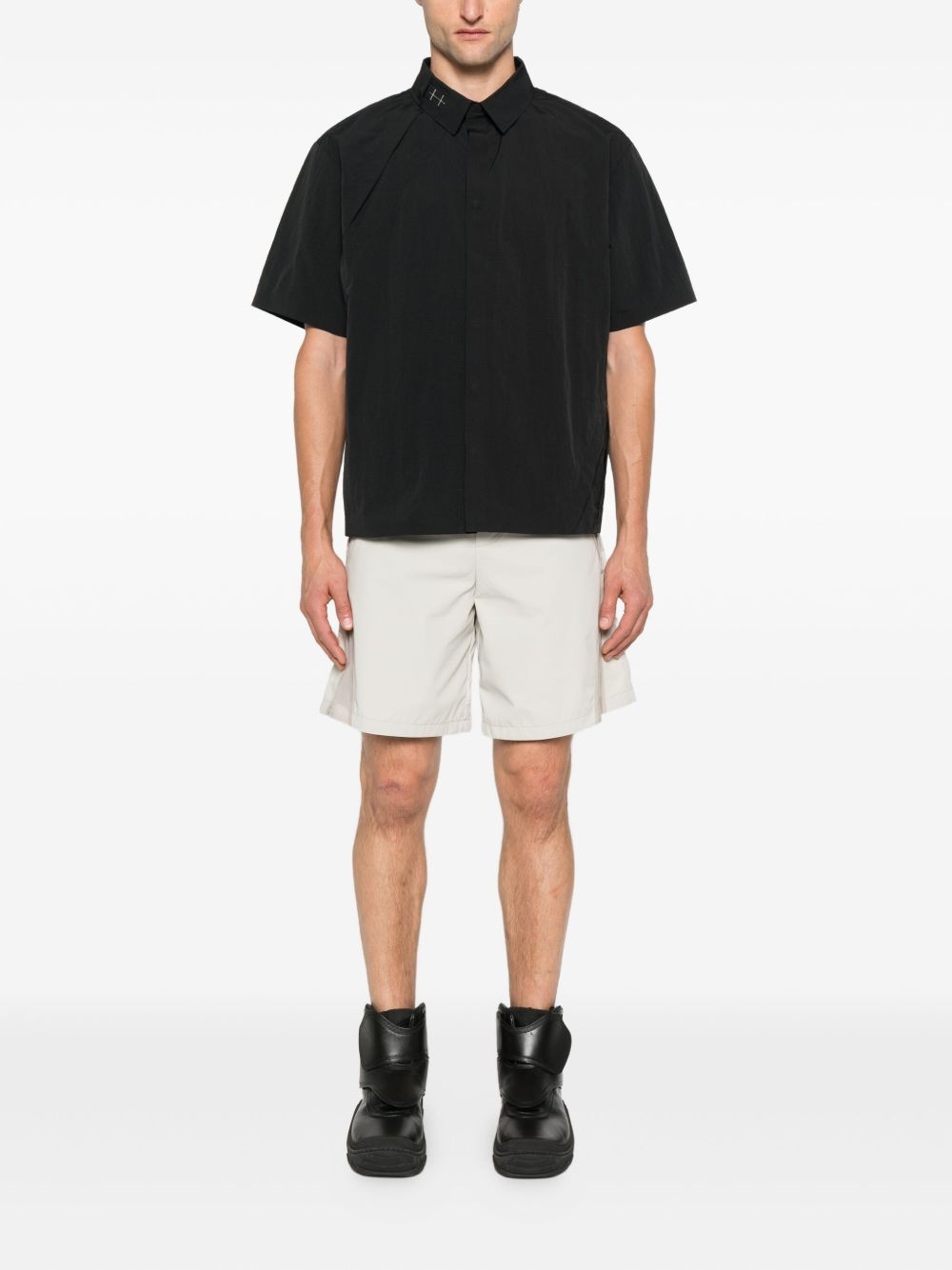pin-detailed panelled shirt - 2