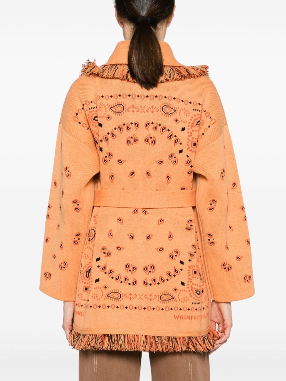 bandana-jacquard cashmere cardigan - 4