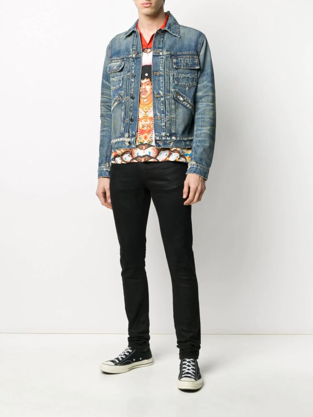 slim-fit denim jacket - 2