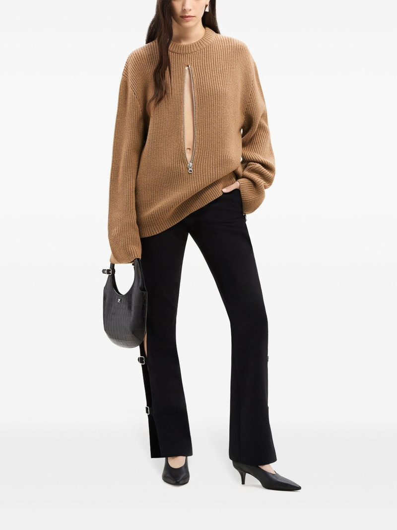 courrèges zip-detailing wool sweater outlook