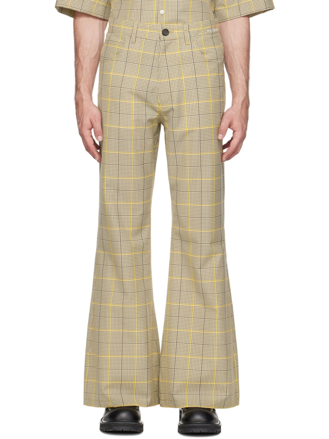 Khaki Check Trousers - 1
