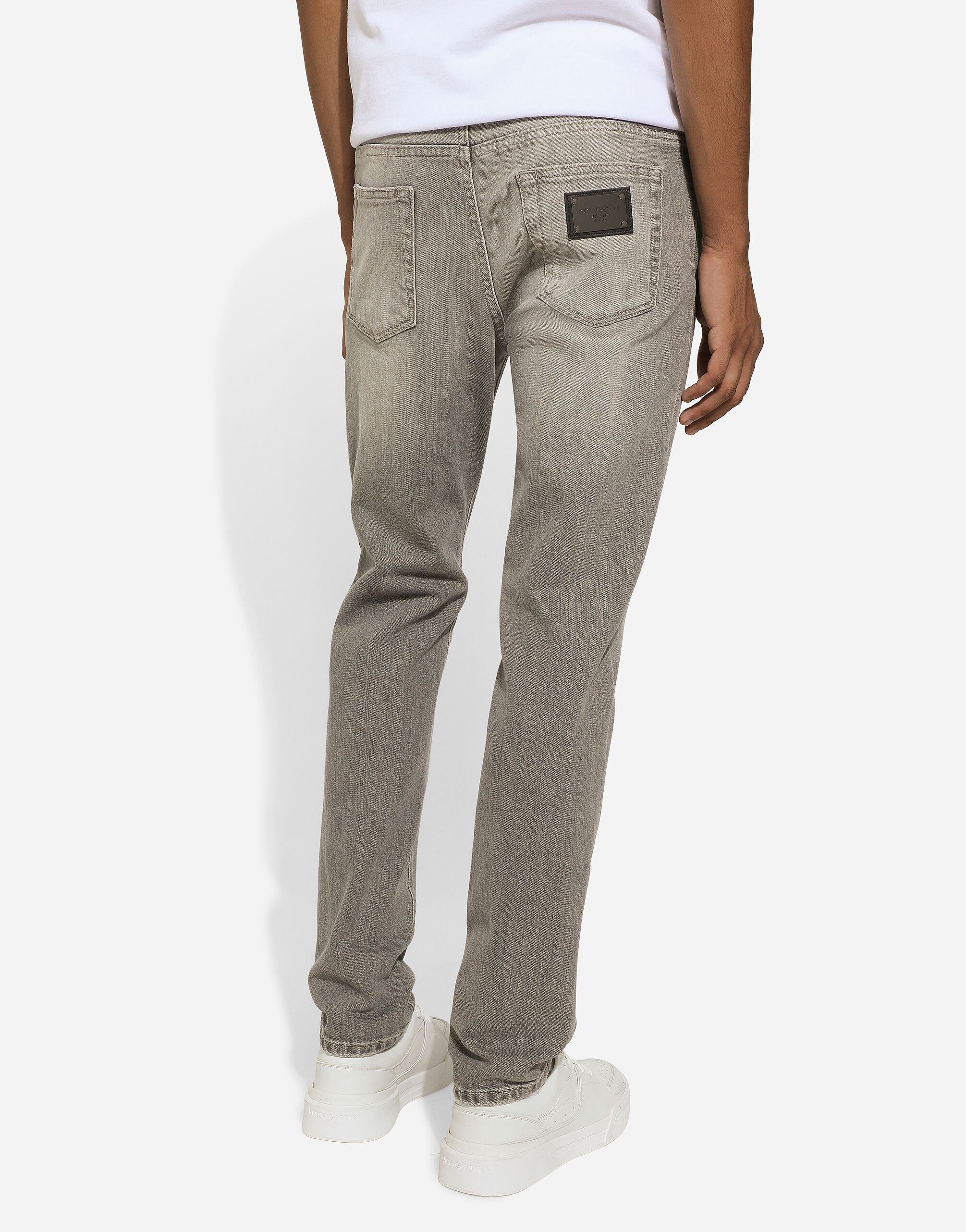 Slim-fit stretch gray denim jeans - 4