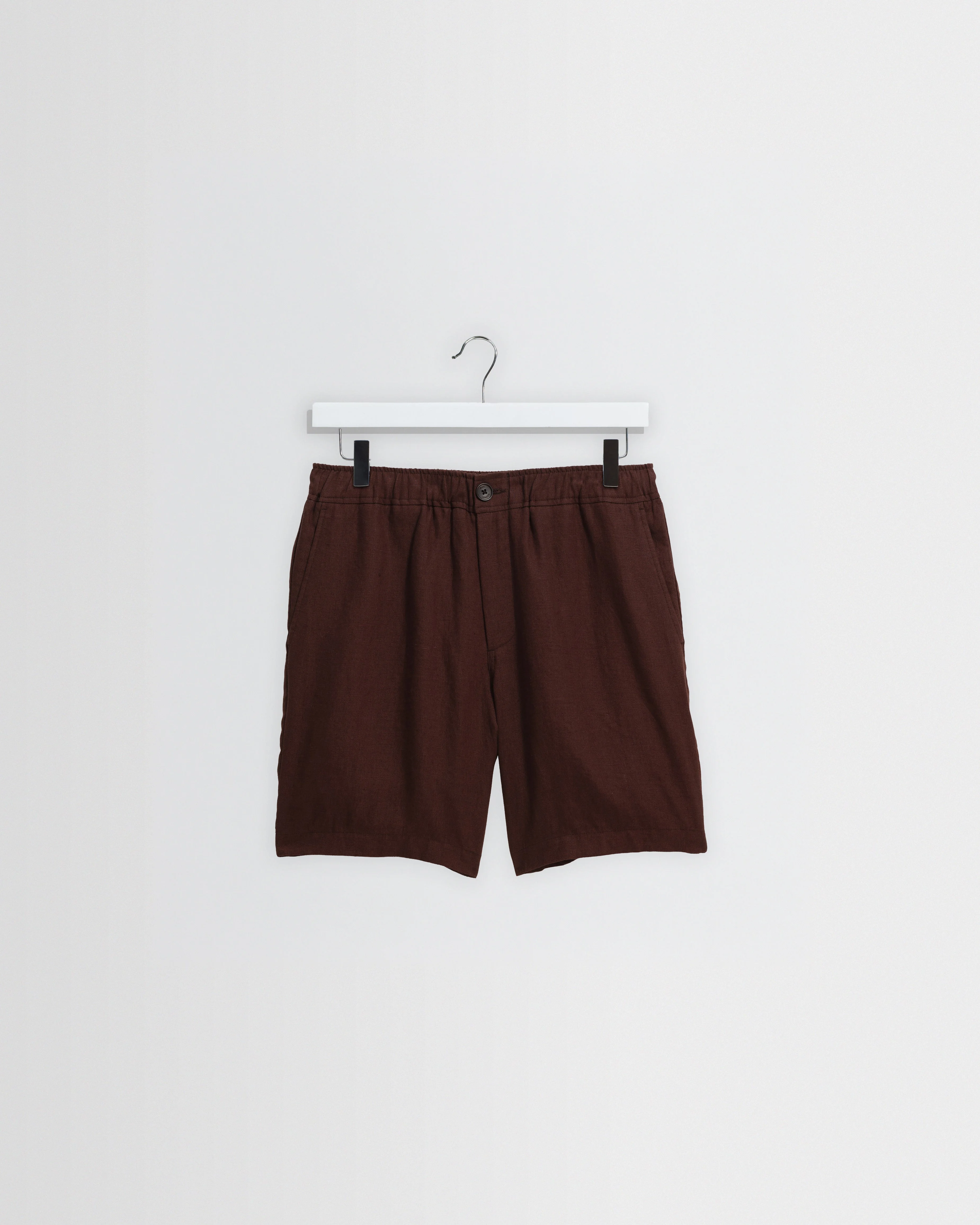 Kurt - Brown Washed Linen Shorts - 1