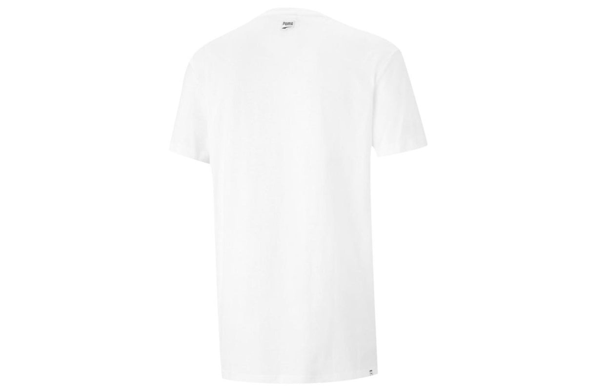 PUMA Printed Round Neck T-Shirt 'White Green' 531497-02 - 2