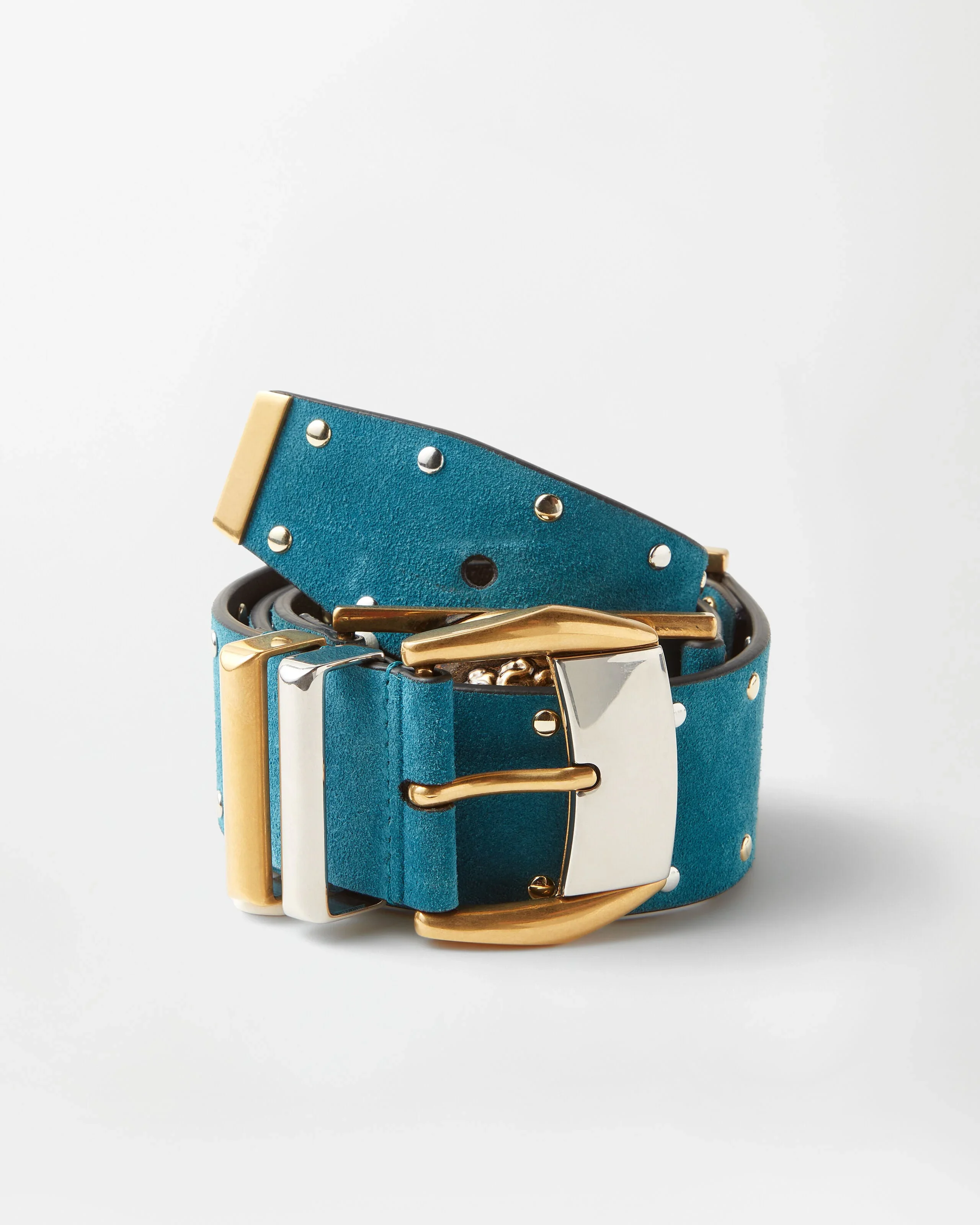 Studded Suede Belt 4 cm - 1