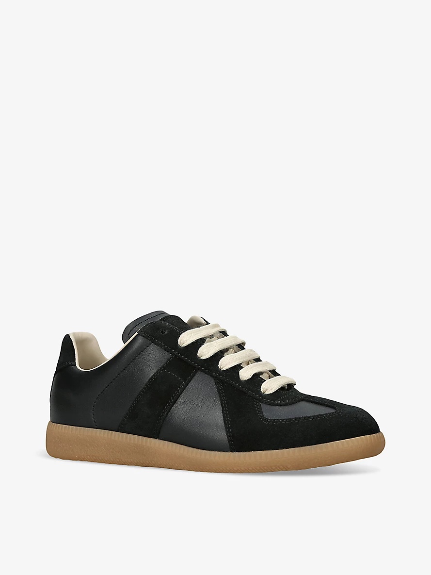 Replica leather low-top trainers - 3