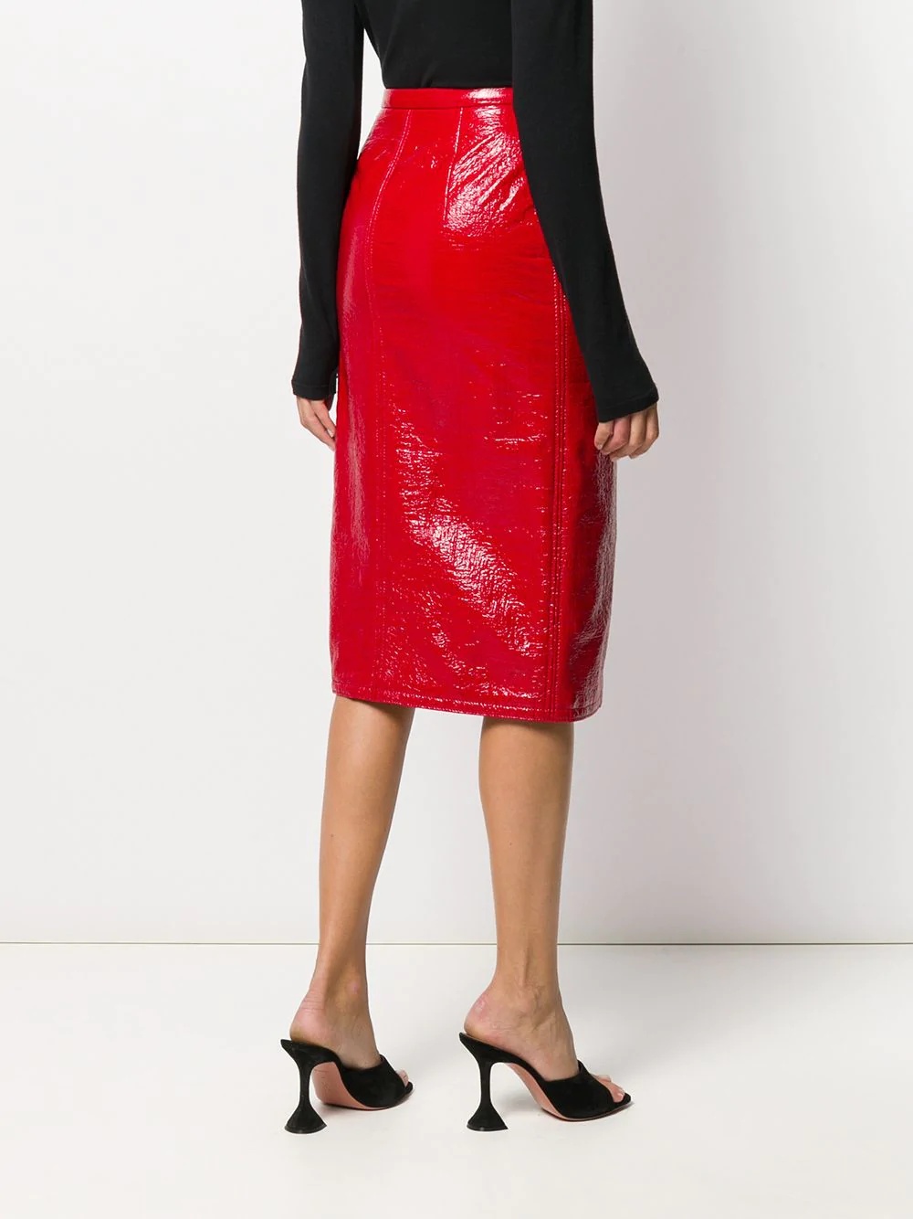 crinkled-effect pencil skirt - 4