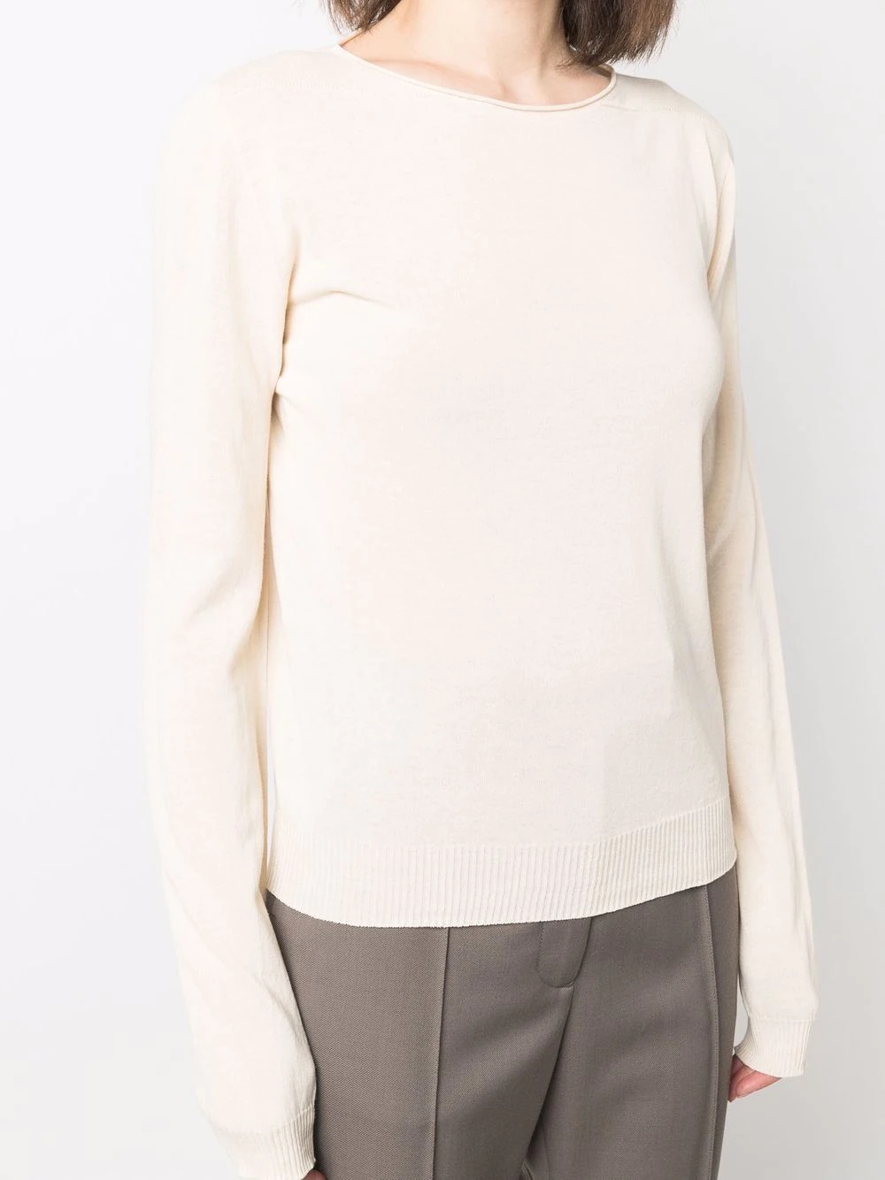 rib-trimmed organic cotton jumper - 5
