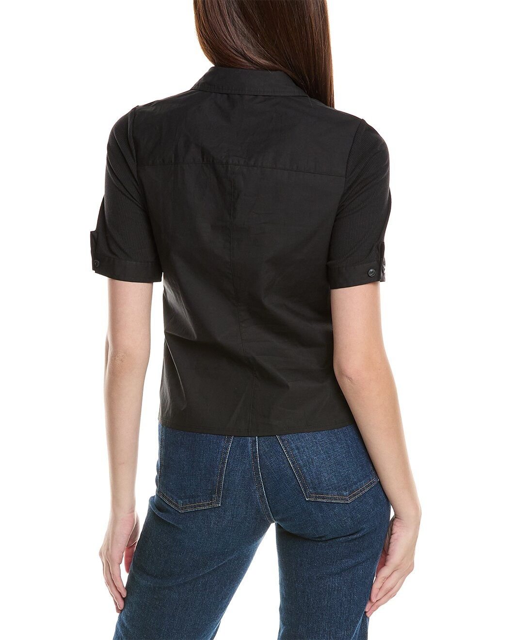 rag & bone Ribbed Mix Media Polo Shirt - 2