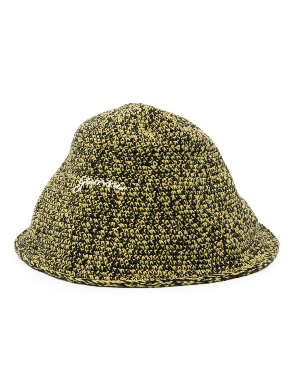 logo-embroidered chunky-knit bucket hat - 1
