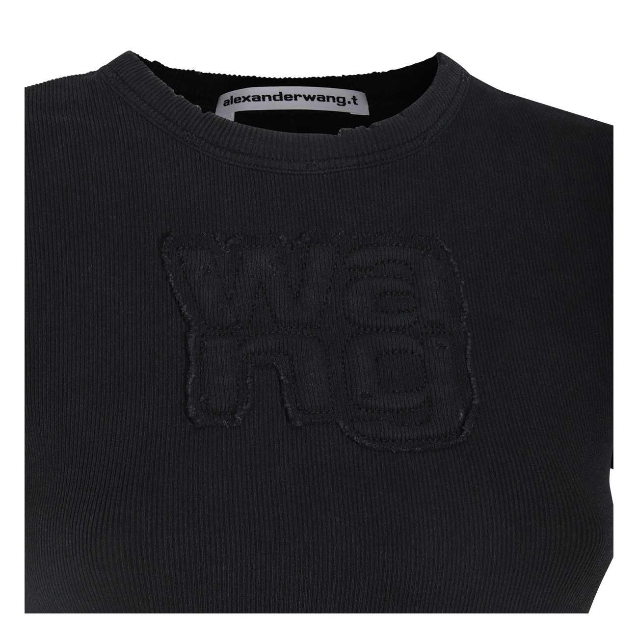 washed black cotton t-shirt - 3