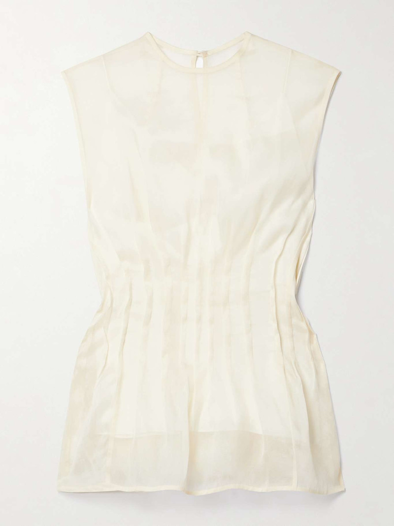 Westin pintucked silk-organza top 1