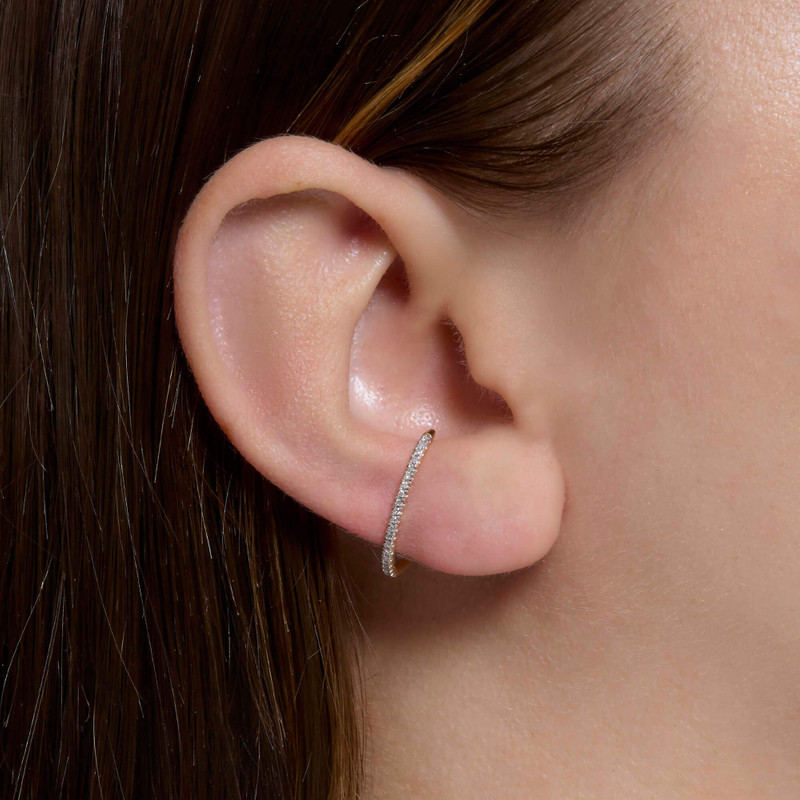 STONE AND STRAND Medium Pave Diamond Suspender Earring outlook